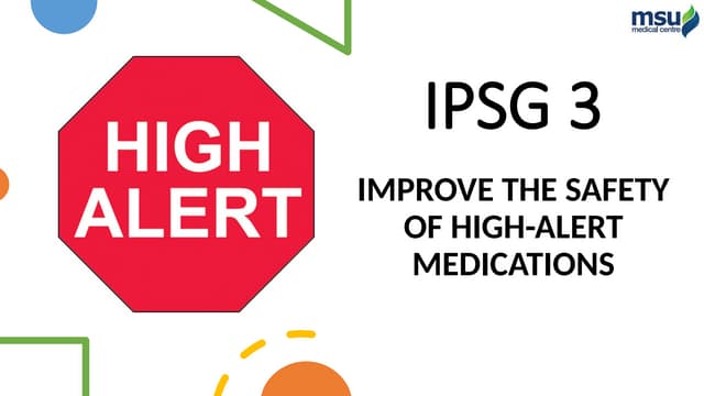 High Alert Medications Pptx