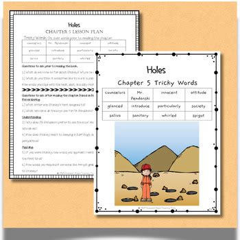Holes Lesson Plans With Bloom S Taxonomy Questions Vocabulary Activities
