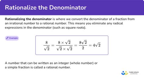 Rationalize the Denominator