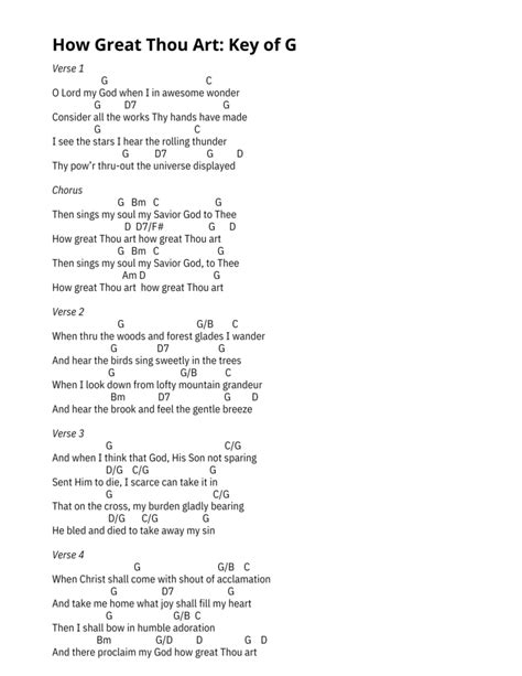 How Great Thou Art Chords Pdf Charts In 5 Keys