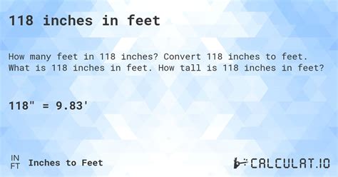 118 inches to feet