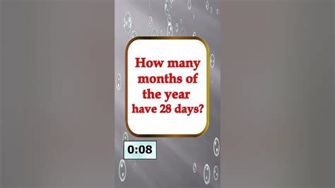 How Many Months Have 28 Days Riddle Youtube