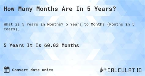 5 Years Is 60 Months
