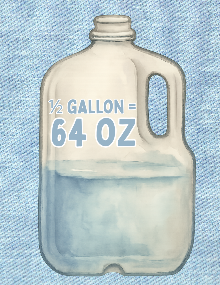 6 Ounces in Half Gallon
