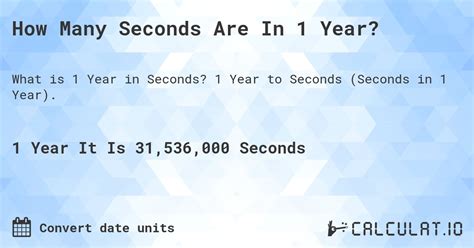 Seconds In A Year