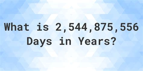 How Many Years Are In 36 525 Days Calculatio