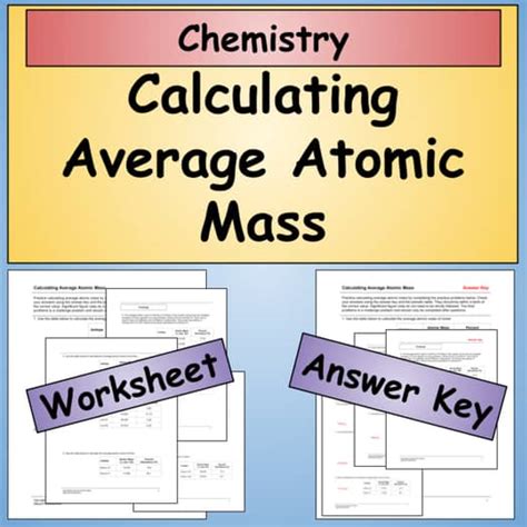 How To Calculate Average Atomic Mass Worksheet By Back Pocket Science