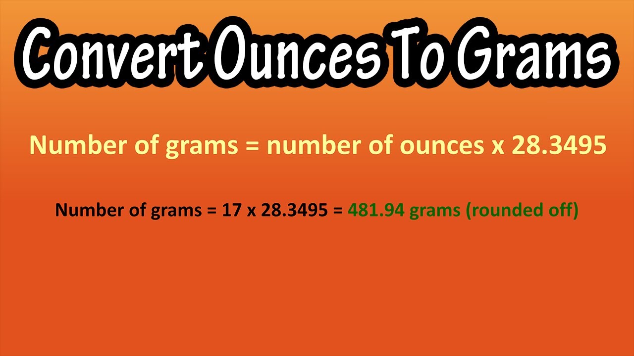 How To Convert Change Grams G To Ounces Oz Explained Formula