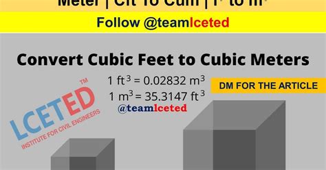 How To Convert Cubic Feet To Cubic Meter M 3 To Cft Youtube