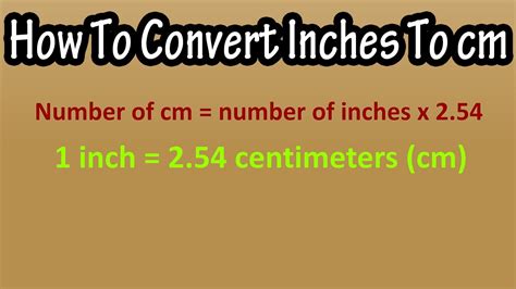 How To Convert Inches To Centimeters Youtube