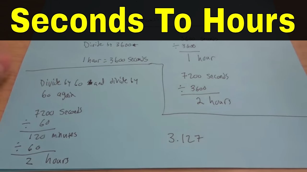 How To Convert Seconds To Hours Youtube