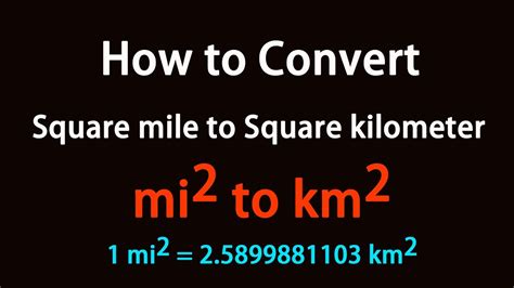 How To Convert Square Kilometer To Square Mile Youtube