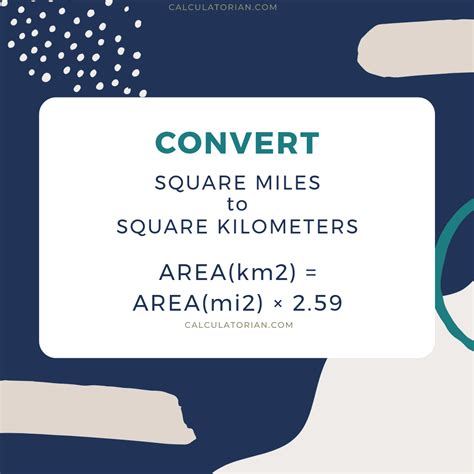 How To Convert Square Miles To Square Kilometers Area Units