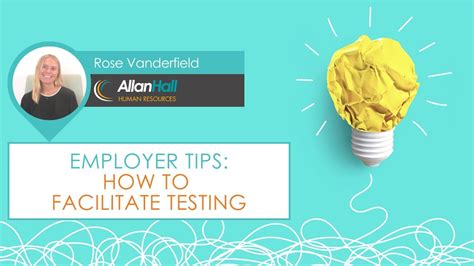 How To Facilitate Testing Allan Hall Human Resources Youtube