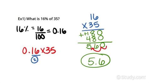 How To Find A Percentage Of A Whole Number Algebra Study Com