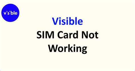How To Fix Visible Sim Card Not Working Networkbuildz