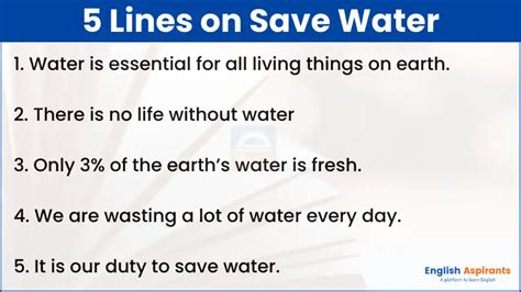 How To Save Water 5 Lines On How To Save Water 5 Simple Tips To