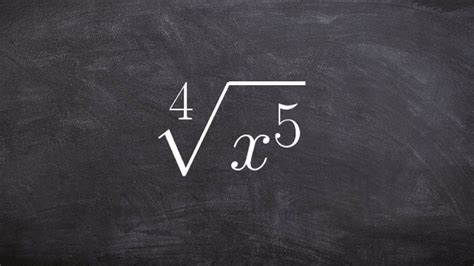How To Simplify The Fourth Root Of A Variable To The 5Th Power Youtube