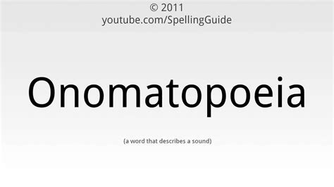 How To Spell Onomatopoeia Youtube
