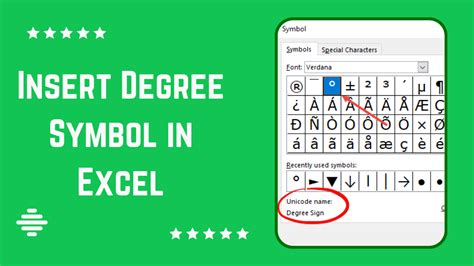 How To Type Degree Symbol Insert Degree Symbol In Excel Earn And Excel