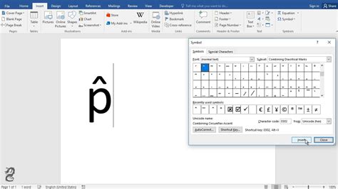 How To Type P Hat Symbol In Word P Youtube