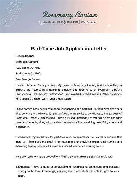 How To Write A Part Time Job Application