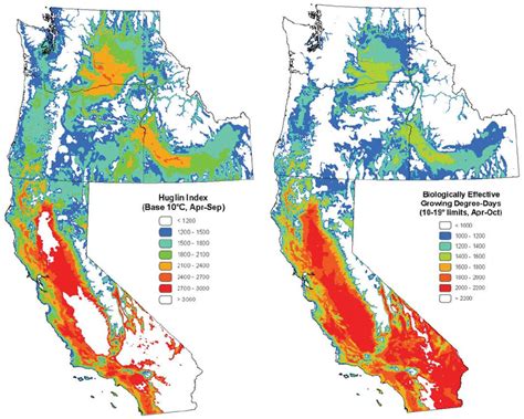 Huglin Index Hi Left And Biologically Effective Growing Degree Days