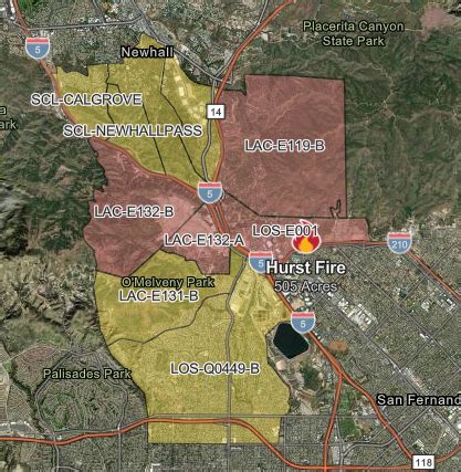 Hurst Fire Causes More California Evacuations See Map