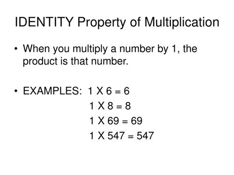 Identity Property Multiplication