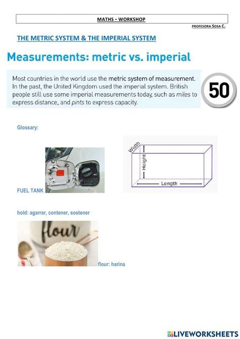 Imperial Vs Metric System Activity Live Worksheets