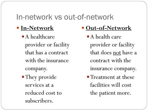 In Network Vs Out Of Network Providers