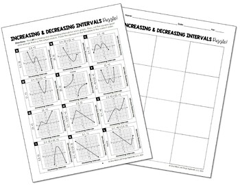 Increasing And Decreasing Intervals Of Graphs Cut Paste Puzzle All