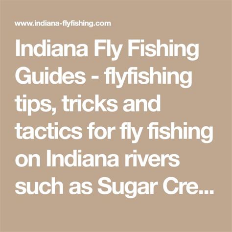 Indiana Fly Fishing Guides Flyfishing Tips Tricks And Tactics For