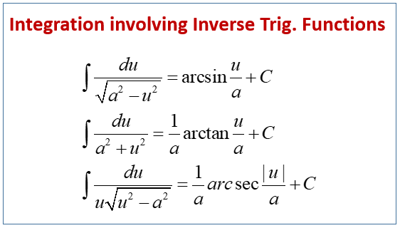 Integrate Inverse Trig Functions