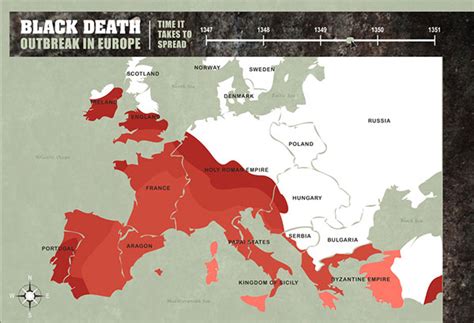 Interactive Map Timeline Spreading Of Black Death Behance