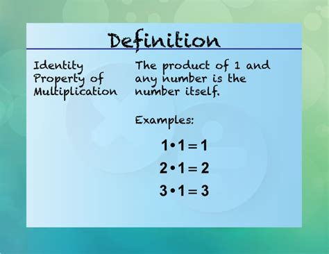Introduction And Definition Of Multiplicative Identity