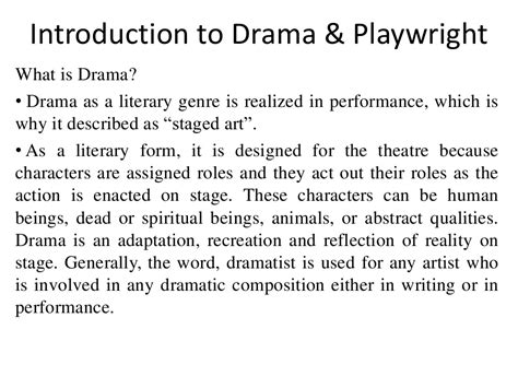 Introduction To Drama Playwright Pdf Comedy Plot Narrative