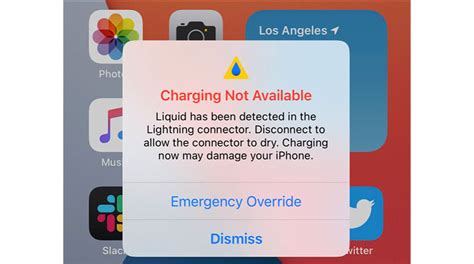 Ios 14 Emergency Override Allows Charging Even When Liquid Is