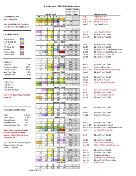 Iowa Academic Calendar Dates