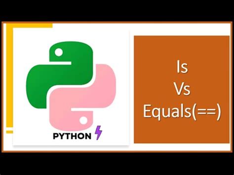 Is Vs Equals Python Youtube