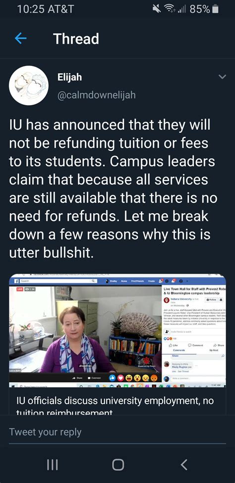 Iu Has Announced It Will Not Offer Tuition Refunds To Students