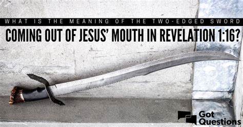 Jesus With A Sharp Double Edged Sword Out Of His Mouth Book Of