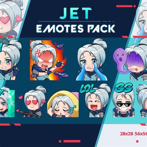 Jett Valorant Emotes Bundle Pack Of 10 Emoting Twitch Discord Etsy Canada
