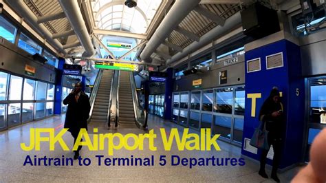 Jfk Airport Terminal 5 Arrivals To Airtrain Walk Youtube