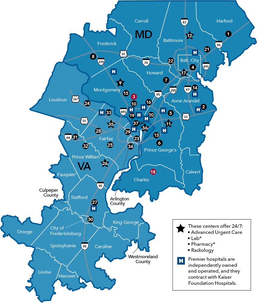 Kaiser Permanente Locations East Coast