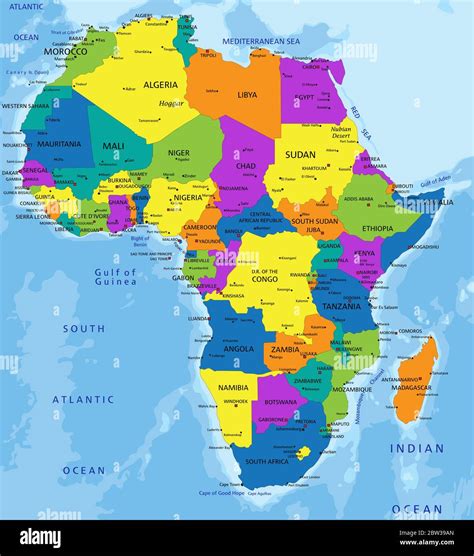 Labeled Political Map Of Africa Vivia Joceline