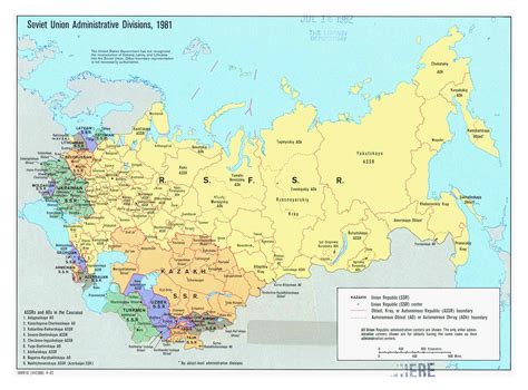 Large Detailed Administrative Divisions Map Of The Ussr 1981 U S S