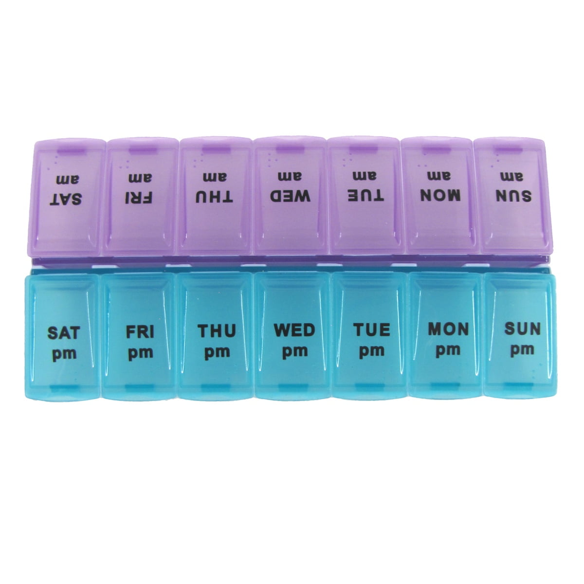 Large Print Am Pm Pill Box Medication Organizer Weekly Medicine Storage