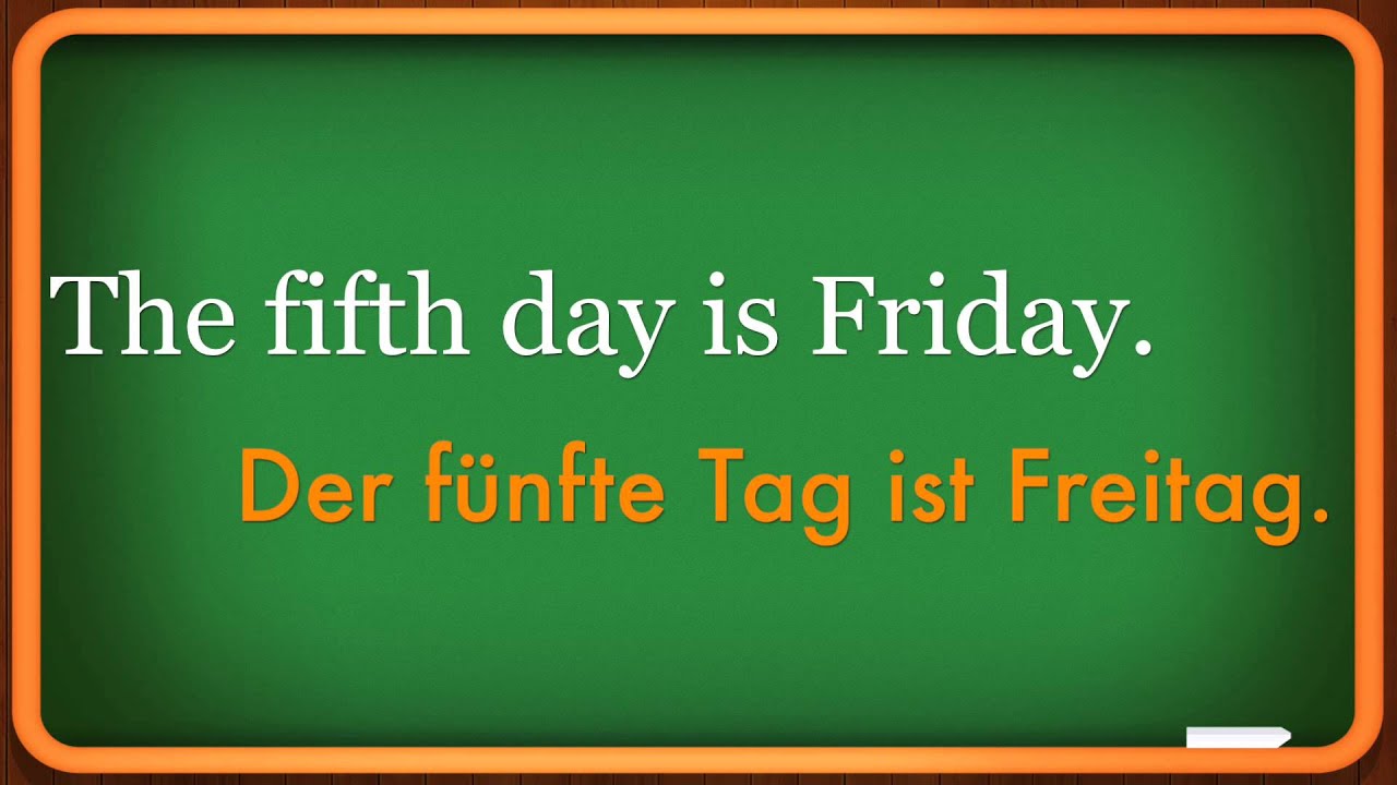 Learn Days Of The Week In German Language For Kids And Beginners Youtube