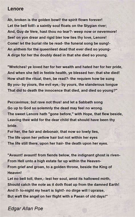 Lenore By Edgar Allan Poe